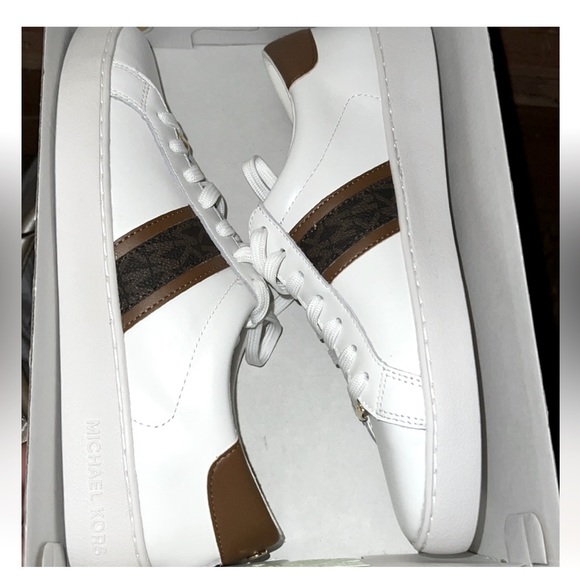 NIB MICHAEL MICHAEL KORS IRVING STRIPE LACE UP LEATHER sneakers SZ10 new in box - Picture 4 of 11